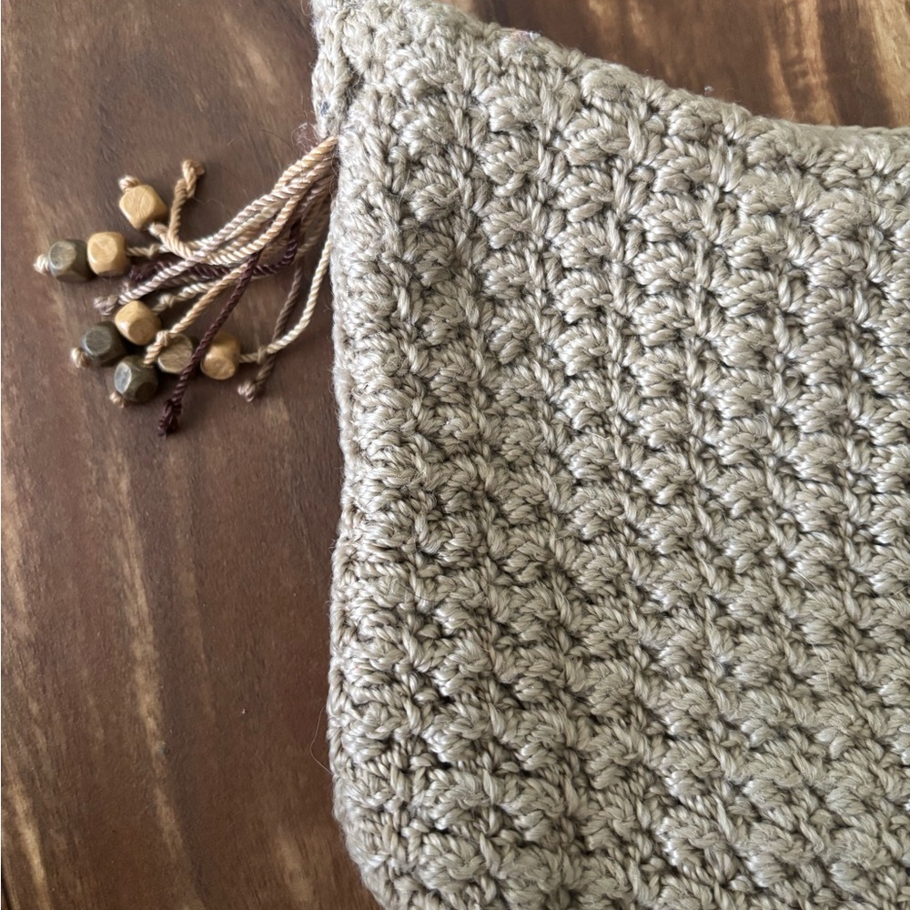 The Sak Taupe Crochet Bag with Zipper